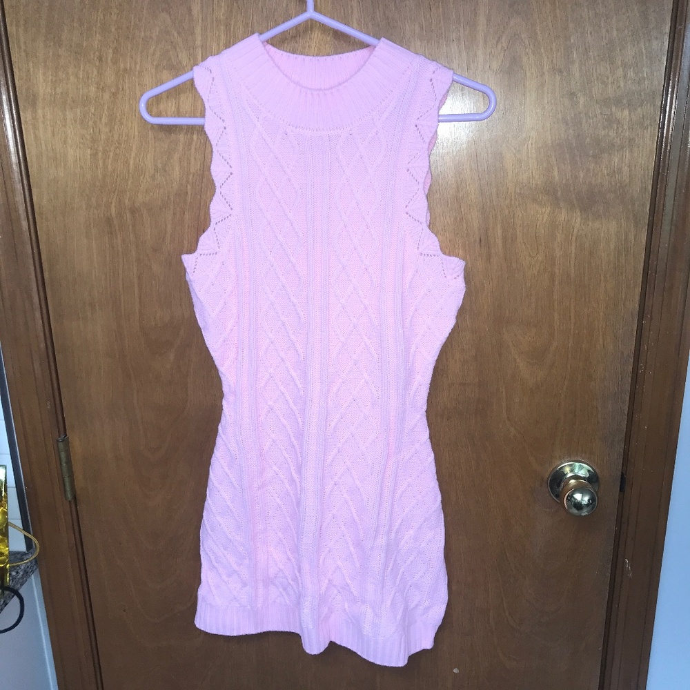 Dolls Kill Sugar Thrillz  Pink Cardigan Sleeveless Dress Medium NWT